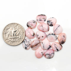 Pink Opal Rosecut Cabochons | Peruvian Pink Gemstones for Jewelry Making - 15 pieces