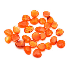 Carnelian Rosecut Freeform | Natural Orange Faceted Gemstone for Jewelry - 28 Pieces