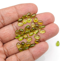 Natural Peridot Freeform Green Gemstones | Smooth Cabochons for Jewelry Making - 35 Pieces