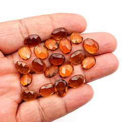 Honey Citrine Rosecut Cabochons | Freeform Faceted Yellow Gemstones For Jewelry - 20 Pieces