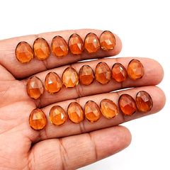 Honey Citrine Rosecut Cabochons | Freeform Faceted Yellow Gemstones For Jewelry - 20 Pieces