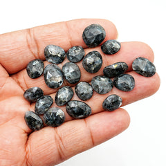Larvikite Rose Cut Gemstone | Freeform Natural Cabochon for Jewelry Making - 20 pieces