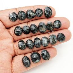 Larvikite Rose Cut Gemstone | Freeform Natural Cabochon for Jewelry Making - 20 pieces