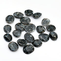 Natural Larvikite Rose Cut Gemstones | Freeform Cabochons for Jewelry Making - 20 Pieces