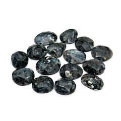 Freefrom Shape Larvikite Rose Cut Gemstones | Natural Cabochons with Blue Flash - 15 Pieces