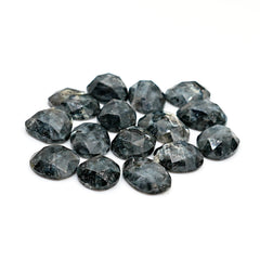Larvikite Rose Cut Gemstones | Freeform Cabochons for Jewelry Making - 15 Pieces