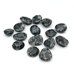 Larvikite Rose Cut Gemstones | Freeform Cabochons for Jewelry Making - 15 Pieces