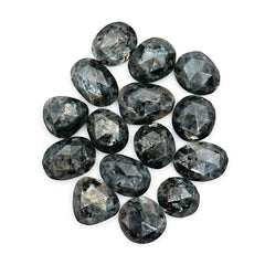 Larvikite Rose Cut Gemstones | Freeform Cabochons for Jewelry Making - 15 Pieces
