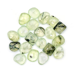 Natural Prehnite Rose Cut Cabochons | Green Gemstones in a Variety of Shapes - 20 Pieces