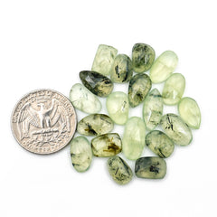 Prehnite Rosecut Cabochons | Mix Shape Flat Back Gemstones for Jewelry Making - 19 Pieces