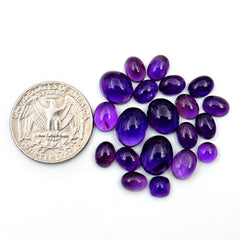 Amethyst Smooth Freeform Cabochons | Natural Purple Gemstones for Jewelry Making - 20 Pieces