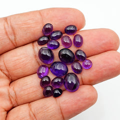 Amethyst Smooth Freeform Cabochons | Natural Purple Gemstones for Jewelry Making - 20 Pieces