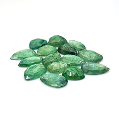 Green Kyanite Rosecut Stones| Natural Faceted Gemstones for Artisan Jewelry - 15 Pieces