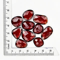 Hessonite Garnet Freeform Rose Cut Cabochons | Fiery Cinnamon Gemstone for Jewelry Making - 10 Pieces