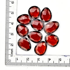 Hessonite Garnet Freeform Rose Cut Cabochons | Fiery Cinnamon Gemstone for Jewelry Making - 10 Pieces