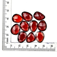 Hessonite Garnet Freeform Rose Cut Cabochons | Fiery Cinnamon Gemstone for Jewelry Making - 10 Pieces