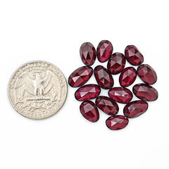 Rhodolite Garnet Rose Cut Cabochons | Freeform Gemstone For Jewelry Making - 15 Pieces