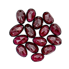 Rhodolite Garnet Rose Cut Cabochons | Freeform Gemstone For Jewelry Making - 15 Pieces