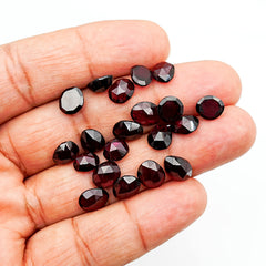 Rhodolite Garnet Rose Cut Gemstones | Freeform Pomegranate Hues for Custom Jewelry