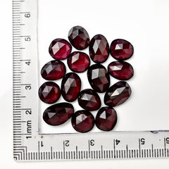 Rhodolite Garnet Rose Cut Cabochons | Deep Pink Glow in Mixed Shapes - 46 Pieces