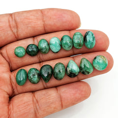 Lush Green Emerald Smooth Cabochons | Freeform Gemstones for Jewelry Making