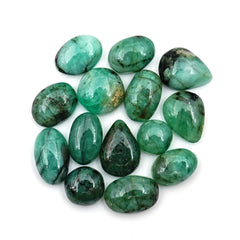 Lush Green Emerald Smooth Cabochons | Freeform Gemstones for Jewelry Making