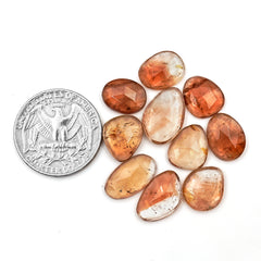 Imperial Topaz Rose Cut Gemstones | Golden Warmth in Freeform Elegance - 10 Pieces