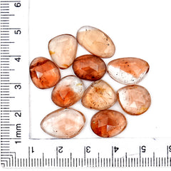 Imperial Topaz Rose Cut Gemstones | Golden Warmth in Freeform Elegance - 10 Pieces