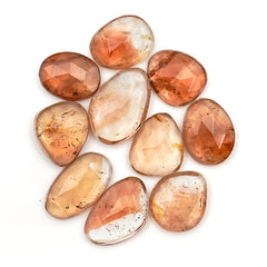 Imperial Topaz Rose Cut Gemstones | Golden Warmth in Freeform Elegance - 10 Pieces