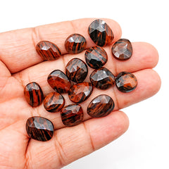 Mahogany Obsidian Rosecut Freeform Gemstone | Faceted Crystal for Jewelry Making