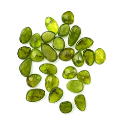 Natural Vesuvianite Rose Cut Gemstones | Freeform Cabochon Lot for Handmade Jewelry - 27 Pieces