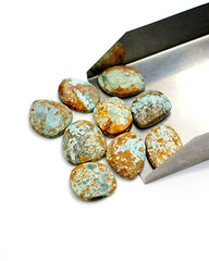 Natural Nevada Turquoise Cabochons | Earthy Blue-Green Gemstones for Jewelry - 9 Pieces