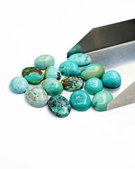 Tibetan Turquoise Cabochons | Freeform Blue Gemstones for Jewelry - 15 Pieces