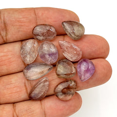 Super Seven Smooth Freeform Cabochons | Natural Melody Stone for Jewelry Making - 10 Pieces