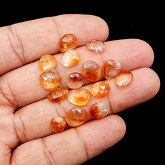 Bio Color Citrine Rosecut Gemstones | Freeform Natural Yellow Quartz for Jewelry Making - 15 Pieces