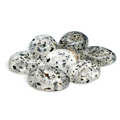 Black Dot Rutile Smooth Cabochons | Freeform Gems with Natural Inclusions For Jewelry Making - 7 pieces