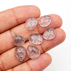 Pink Quartz Smooth Cabochons | Soft Blush Freeform Crystals for Jewelry