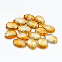 Golden Citrine Rose Cut Gemstones | Freeform Radiance for Handmade Jewelry