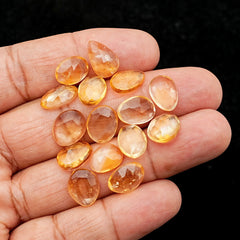 Golden Citrine Rose Cut Gemstones | Freeform Radiance for Handmade Jewelry
