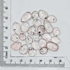 Pink Dot Rutile Rosecut Cabochons | Rare Mix Gems with Natural Inclusions - 24 pieces