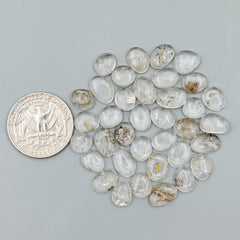 Herkimer Diamond Cabochons | Freeform Natural Double Terminated Quartz - 36 Pieces