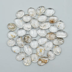 Herkimer Diamond Cabochons | Freeform Natural Double Terminated Quartz - 36 Pieces