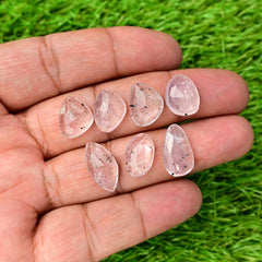Pink Dot Rutile Rosecut Cabochons | Rare Mix Gems with Natural Inclusions - 7 pieces