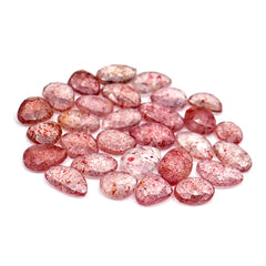Strawberry Quartz Rosecut | Freeform Pink Gemstones for Handmade Jewelry - 29 Pieces