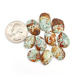 Nevada Turquoise Rose Cut Cabochons | Rustic Gemstones for Jewelry - 10 Pieces