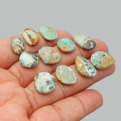 Natural Nevada Turquoise Rosecut Cabochons | Gemstones for Artisan Jewelry - 11 Pieces
