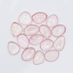 Rose Quartz Freeform Gemstones | Natural Rose Cut Cabochons for Jewelry - 15 pieces