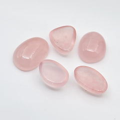 Rose Quartz Cabochons | Mixed Shape Polished Gemstones for Jewelry Making - 5 Pieces