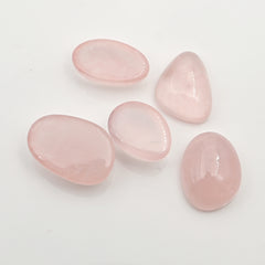 Rose Quartz Cabochons | Mixed Shape Polished Gemstones for Jewelry Making - 5 Pieces