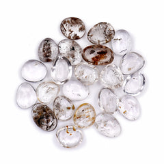 Herkimer Diamond Freeform Cabochons | Natural Clarity & Crystal Fire For Jewelry Making - 22 Pieces